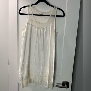 White Lace and Eyelet Detailed Dress